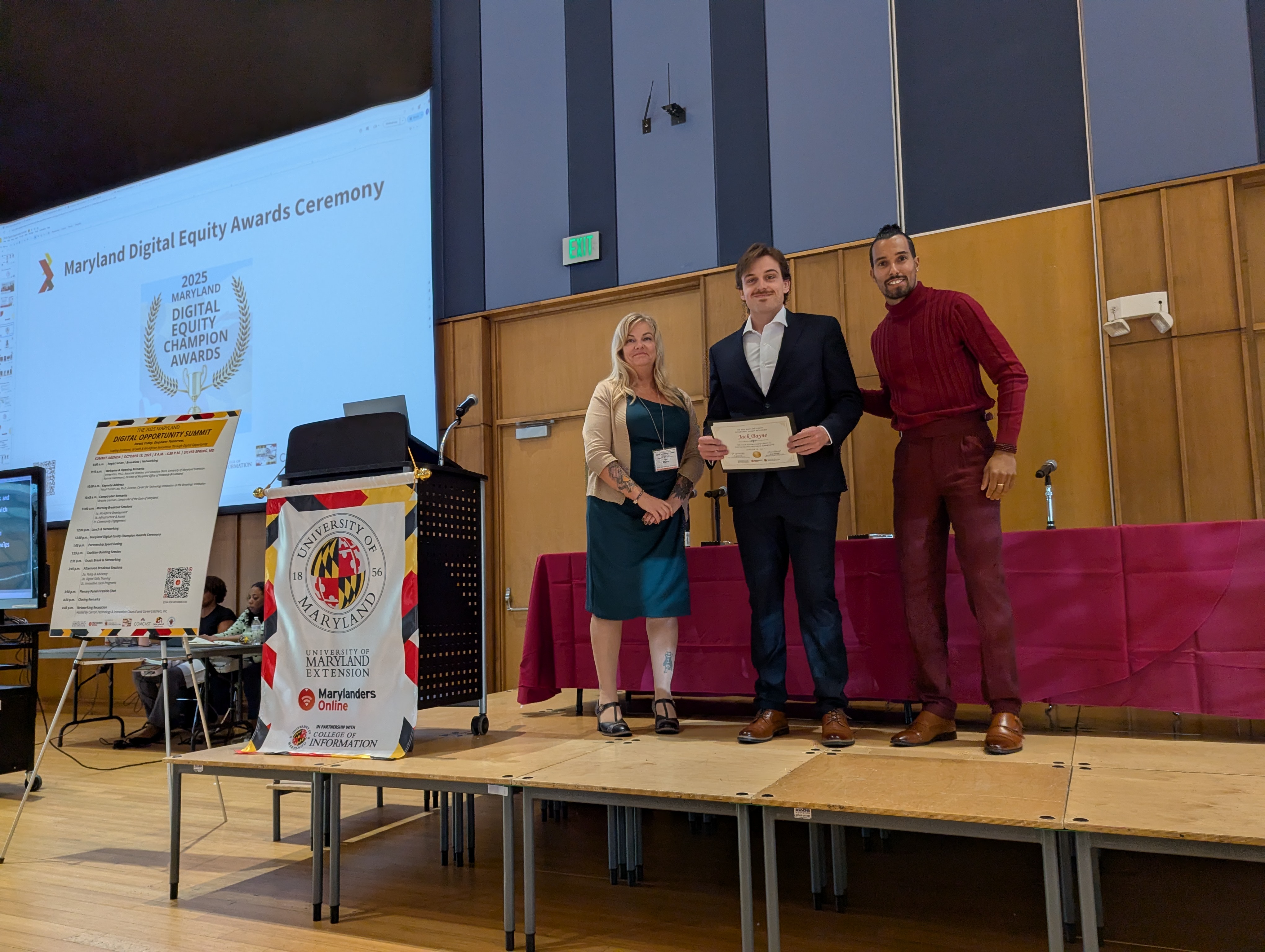 Pictured: Jack Bayne, Program and Instruction Coordinator with Carroll Technology and Innovation Council, accepts the Program Notable Mention Award. 