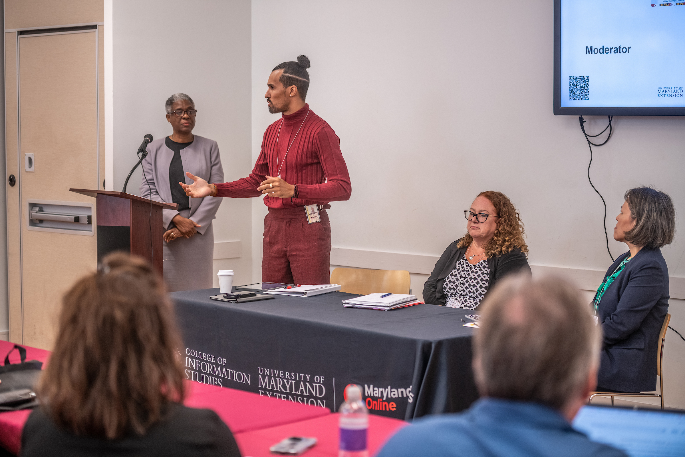 Infrastructure & Access Breakout Panel, left to right: Claudia Wilson Randall, Executive Director, Community Development Network of Maryland; Ronnie Hammond, Director, Maryland Office of Statewide Broadband; Charlotte Davis, Executive Director,&nbsp;&nbsp;Rural Maryland Council;&nbsp; Kaori Hirakawa, M.A., Chief Executive Officer, One Language, LLC