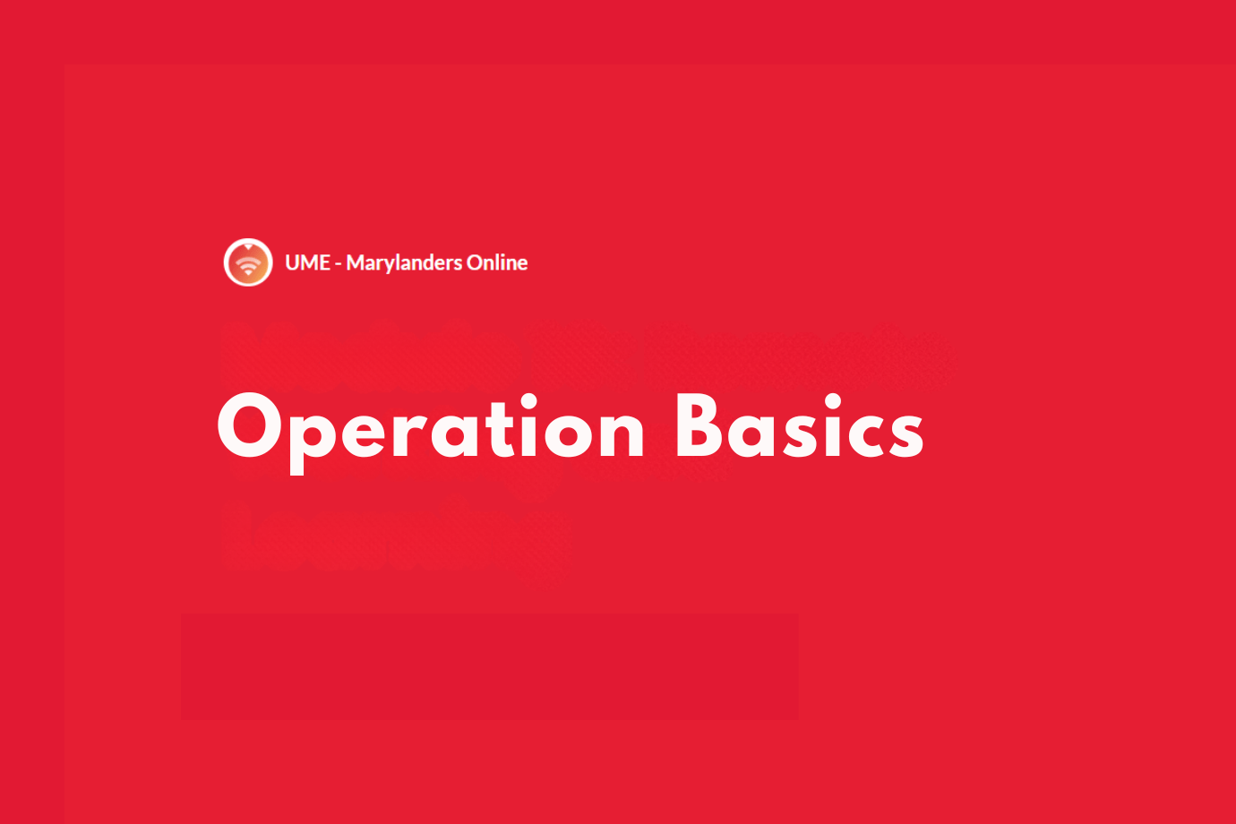 computer Basics module 1: Operation Basics