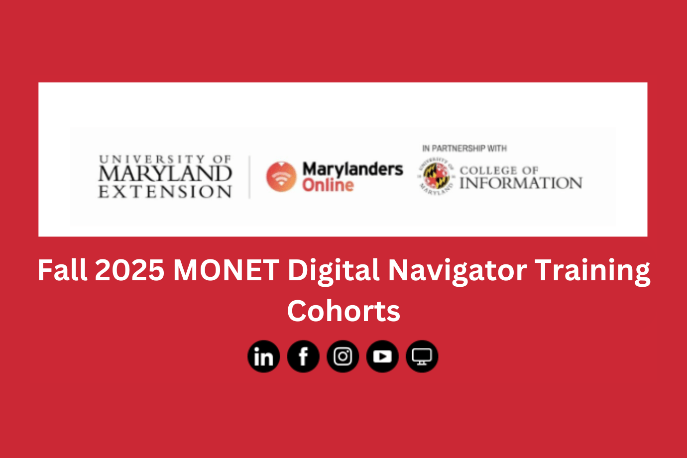 Fall 2025 MONET Digital Navigator Training Cohorts Header